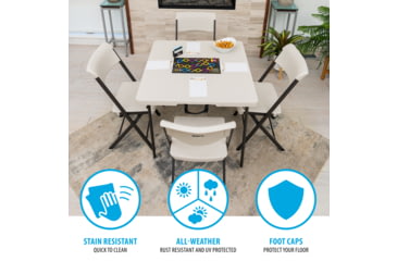 Image of Lifetime Products 37-Inch Fold-In-Half Table and 4 Chairs Set