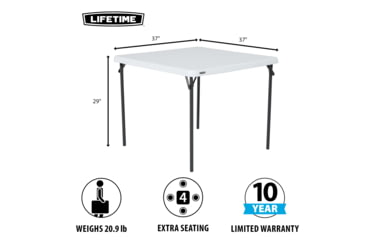 Image of Lifetime Products 37 inch Square Commercial Grade Table