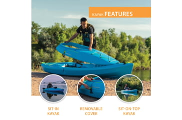 Image of Lifetime Products Emotion Cabrio Hybrid 110 Sit-In and Sit-On-Top Kayak w/Paddle