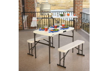 Image of Lifetime Products Folding Picnic Table with Benches