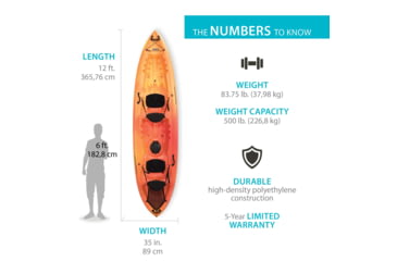 Image of Lifetime Products Spitfire 12T Tandem Sit-On-Top Kayak w/Paddles