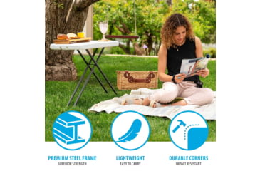 Image of Lifetime Products Light Commercial 26-Inch Personal Table, White, 80251