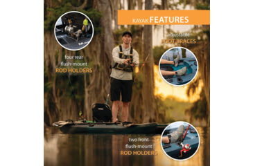 Image of Lifetime Products Manta Angler 100 Fishing Kayak, Aurora Fusion, 91302