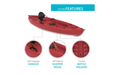 Image of Lifetime Products Tamarack 100 Sit-On-Top Kayak w/Paddle, Red, 90486