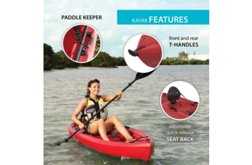 Image of Lifetime Products Tamarack 100 Sit-On-Top Kayak w/Paddle, Red, 90486
