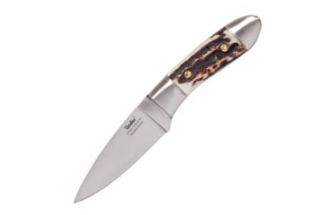 Image of Linder Compact Hunter Fixed Blade Knife, 6.5in Overall, 3.13in Satin 8Cr13Mov SS Drop Point, Stag, 443308