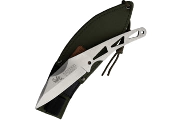 Image of Linton Cutlery Skeletonized Fixed Blade Knife w/ Sheath, 10.63in Overall, 4.75in Satin Stainless Blade, Skeletonized Handle, Nylon Sheath, L92022