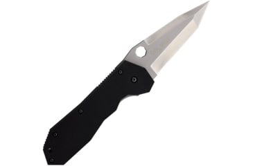 Image of Linton Cutlery Large Tactical Tanto Folding Knife, 6in Closed, 4.25in Matte Stainless Tanto Blade, Black Textured G10 Handle, L92015124