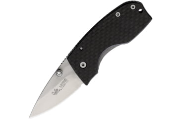 Image of Linton Cutlery Linerlock Carbon Fiber Folding Knife, 2.5in Closed, 1.75in Satin ATS-34 Blade, Carbon Fiber Handle, Synthetic Sheath, L92027211