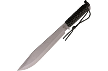 Image of Linton Cutlery Cord Wrapped Machete w/o Sheath, 18in Overall, 12in Matte Stainless Blade, Green Cord Wrapped Handle, No Sheath, L90007ANS NO SHEATH