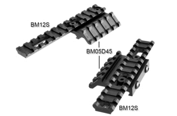 Image of Lion Gears 45 Degree Angle Mount, 2.16in, 5 Slots, Black, Short, LG-BM05D45