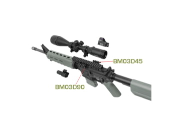 Image of Lion Gears 90 Degree Angle Mount, 1.37in, 3 Slots, Black, Short, LG-BM03D90