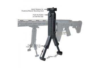 Image of Lion Gears Bipod QR 5-position Folding Grip Bipod, Black, LG-SG-F150BP