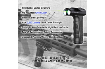 Image of Lion Gears Compact Foregrip w/ 2000 Lumen Flashlight / Green Laser Combo