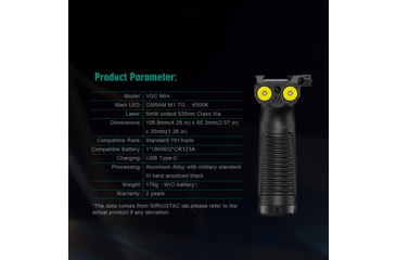 Image of Lion Gears Compact Foregrip w/ 2000 Lumen Flashlight / Green Laser Combo