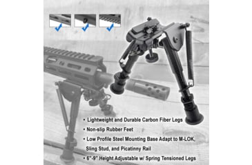 Image of Lion Gears M-Lok Low Profile Carbon Fiber Bipod