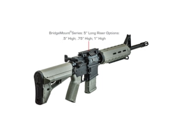 Image of Lion Gears Riser Mount, 0.75in Riser, 5in Long with 12 Slots, Black, Medium, LG-BM1207