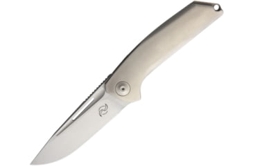 Image of Liong Mah Designs Endevour Bling Framelock Folding Knife, 3.75in Satin Cpm S35Vn SS Drop Point, Gray Matte Finish Titanium Handle, Pocket Clip, Black Nylon Case, ENDEVOUR BLING