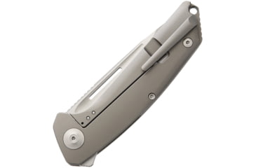 Image of Liong Mah Designs Endevour Bronze Folding Knife, 3.75in Satin Cpm S35Vn SS Drop Point, Bronze Matte Finish Titanium Handle, Pocket Clip, Black Nylon Case, ENDEVOUR BRONZE