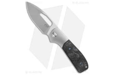 Image of Liong Mah Designs Field Duty Folding Knife, 3.50in, CPM S90V Stainless Steel, Drop Point Blade, Carbon Fiber, Gray/Black Handle, Gray/Black/Gray, 8.23 inch, BHQ-182939