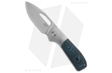 Image of Liong Mah Designs Field Duty Folding Knife, 3.50in, CPM S90V Stainless Steel, Drop Point Blade, Carbon Fiber, Gray/Blue Handle, Gray/Blue/Gray, 8.23 inch, BHQ-182940