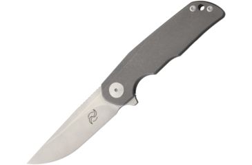 Image of Liong Mah Designs Remedy Framelock Folding Knife,3.5in,Stonewash,Gray,Titanium Handle LMDR3