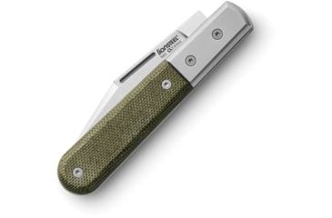 Image of Lionsteel Barlow Shuffler Folding Knife, 3in, M390 Stainless, Satin Finish, Shuffler Blade. Green Canvas Micarta Handle, CK0112 CVG