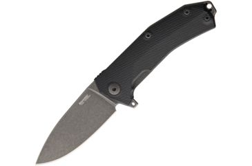 Image of Lionsteel KUR Linerlock Bl Stonewash Folding Knife,3.375in,Standard Edge,Drop Point,Black Stonewash,Black,G10 Handle LSTKURBBK