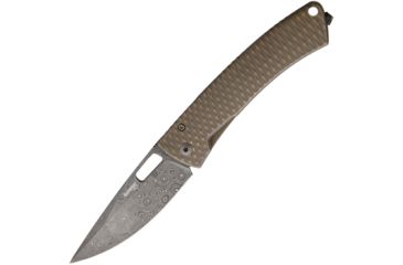 Image of Lionsteel Limited Edition TiSpine Aculus Folding Knife,3.25in,Damascus Steel,Standard Edge,Sandblasted Titanium Handle LSTTS1DAC