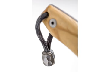 Image of Lionsteel M1 Fixed Blade Olive Wood Knife, M1 Fixed Blade, 6.75in Overall, 3in Satin Bohler M390 SS Drop Point, Olive Wood Handle, Lanyard With Titanium Bead, Brown Leather Sheath, M1 UL