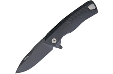 Image of Lionsteel ROK Framelock Folding Knife, 3.25in Black Bohler M390 SS Drop Point, Black Aluminum Handle, ROK A BB