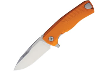 Image of Lionsteel ROK Framelock Folding Knife, 3.25in Satin Bohler M390 SS Drop Point, Orange Aluminum Handle, ROK A OS