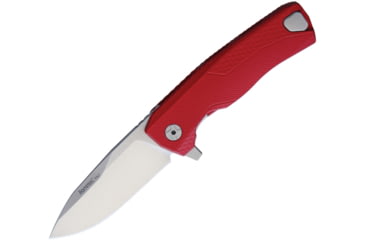 Image of Lionsteel ROK Framelock Folding Knife, 3.25in Satin Bohler M390 SS Drop Point, Red Aluminum Handle, ROK A RS