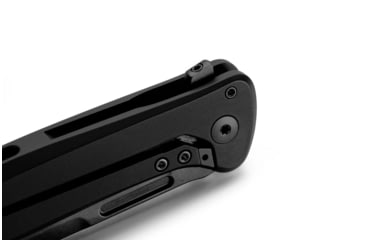Image of Lionsteel Skinny Framelock Folding Knife by Michele Pensato, 4.5in Closed, 3.5in Black Stonewash CPM MagnaCut Stainless Blade, Black Aluminum Handle, SK01ABB