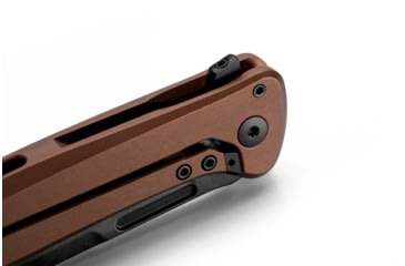 Image of Lionsteel Skinny Framelock Folding Knife by Michele Pensato, 4.5in Closed, 3.5in Black Stonewash CPM MagnaCut Stainless Blade, Earth Brown Aluminum Handle, SK01AEB