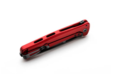 Image of Lionsteel Skinny Framelock Folding Knife by Michele Pensato, 4.5in Closed, 3.5in Black Stonewash CPM MagnaCut Stainless Blade, Red Aluminum Handle, SK01ARB