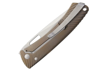 Image of Lionsteel TiSpine Framelock Bronze Matte Folding Knife, 3.25in Satin Bohler M390 SS Blade, Bronze Matte Finish Titanium Handle, Thumb Pull, Pocket Clip, Packaged In A Plexiglass Tube, TS1 BM