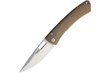 Image of Lionsteel TiSpine Framelock Bronze Matte Folding Knife, 3.25in Satin Bohler M390 SS Blade, Bronze Matte Finish Titanium Handle, Thumb Pull, Pocket Clip, Packaged In A Plexiglass Tube, TS1 BM