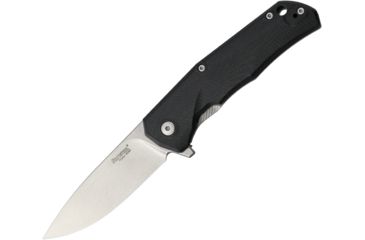 Image of Lionsteel TRE G-10 Framelock Black Folding Knife,2.88in,Bohler M390 Steel,Drop Point,Stonewash,Black,G10 Handle LSTTREGBK