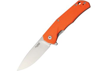 Image of Lionsteel TRE G-10 Framelock Orange Folding Knife,2.88in,Bohler M390 Steel,Drop Point,Stonewash,Orange,G10 Handle LSTTREGOR