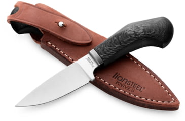 Image of Lionsteel Willy Fixed Blade Knife, 3.1in, M390 Steel, Drop Point, Carbon Fiber/Ti Handle, Carbon Fiber, WL1 CF
