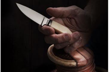 Image of Lionsteel Willy Fixed Blade Knife, 3.1in, M390 Steel, Drop Point, Micarta/Ti Handle, Ivory, WL1 MW