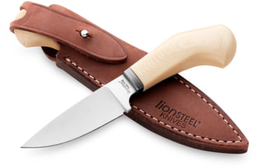 Image of Lionsteel Willy Fixed Blade Knife, 3.1in, M390 Steel, Drop Point, Micarta/Ti Handle, Ivory, WL1 MW