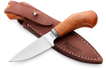 Image of Lionsteel Willy Fixed Blade Knife, 3.1in, M390 Steel, Drop Point, Micarta/Ti Handle, Natural, WL1 CVN