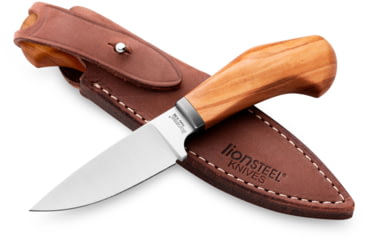 Image of Lionsteel Willy Fixed Blade Knife, 3.1in, M390 Steel, Drop Point, Olive Wood Handle, Olive, WL1 UL