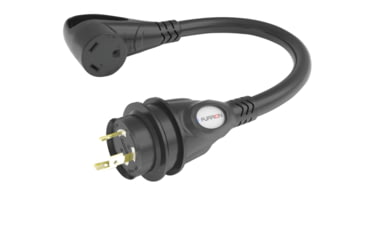 Image of Lippert 381646 Pigtail Adapter 30A RV Connector To 30A Marine Plug, Black, FP3130R-SB