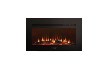 Image of Lippert 672486 Built-In Electric Fireplace With Wood Platform - 34, Black, 34in, FF34SW15A-BL