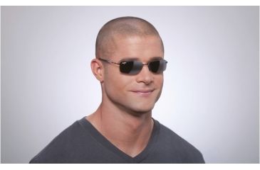 Image of Maui Jim Little Beach Sunglasses w/ Blue Frame and Neutral Grey Lenses - 515-03, On Model