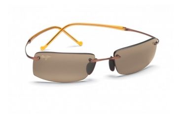 Image of Maui Jim Little Beach Sunglasses w/ Amber Frame and HCL Bronze Lenses - H515-21, Quarter View