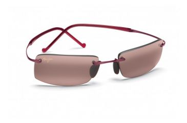 Image of Maui Jim Little Beach Sunglasses w/ Burgundy Frame and Maui Rose Lenses - R515-07, Quarter View
